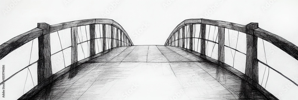 Poster this artwork showcases an abstract bridge design that curves gracefully, inviting exploration in an 