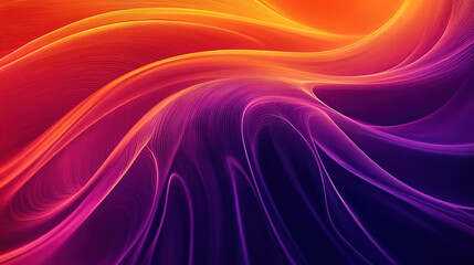 Obraz premium Vibrant gradient background with swirling lines in purple and orange, creating an abstract wallpaper design