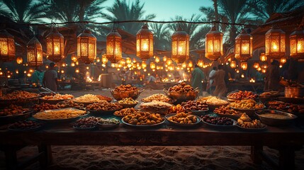 Feast Under a Canopy of Lanterns