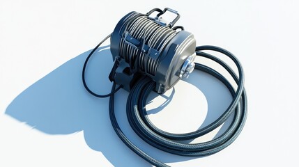 Compact Electric Winch with Cable and Drum Setup