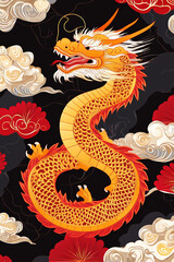 Obraz premium golden dragon on the roof