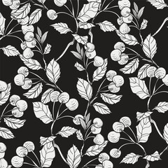 black and white pattern floral background  © vinzstudio