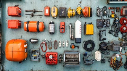 Assorted Industrial Tools and Equipment Arrangement