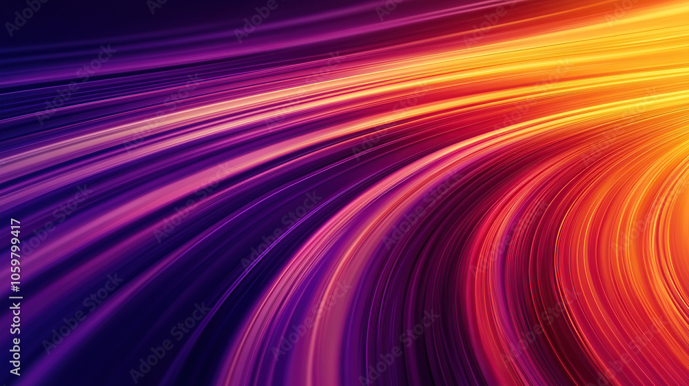 Poster vibrant gradient background with swirling lines in purple and orange, creating an abstract wallpaper