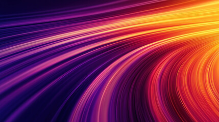 Obraz premium Vibrant gradient background with swirling lines in purple and orange, creating an abstract wallpaper design