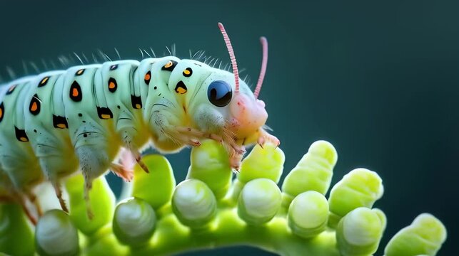Machaon butterfly's caterpillar