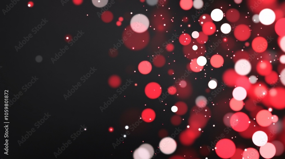 Aufkleber red, white background featuring numerous circles in varying sizes, creating dynamic, playful pattern