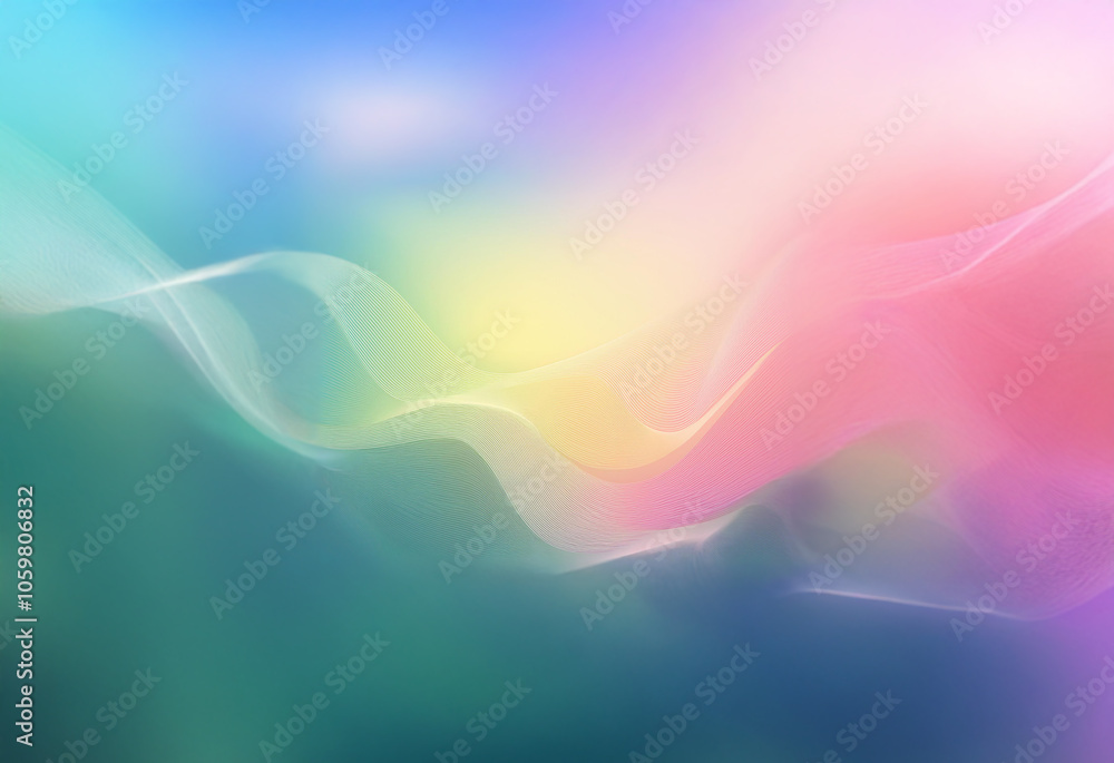 Poster abstract gradient background with soft, flowing lines in pastel colors.
