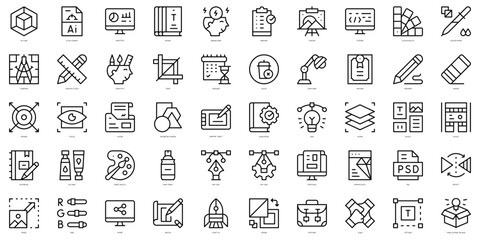 Set of thin line graphic design Icons. Vector illustration
