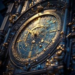 Obraz premium Ornate Astronomical Clock with VR Headset
