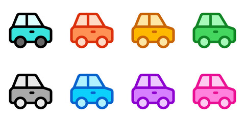 Naklejka premium Editable car vector icon. Vehicles, transportation, travel. Part of a big icon set family. Perfect for web and app interfaces, presentations, infographics, etc