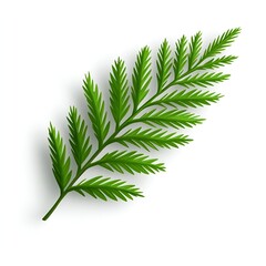3D Green Thuja Leaf Sprig