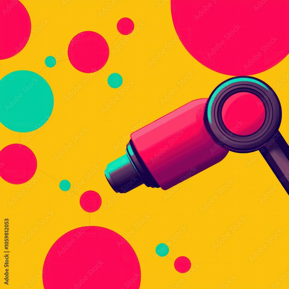 Poster colorful graphic design elements featuring vibrant shapes and abstract forms in a playful compositio