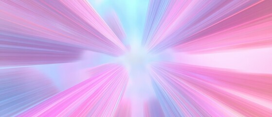 A pink and blue background with a blurry image of a cityscape. The image has a dreamy, surreal feel to it, with the pink and blue colors creating a sense of wonder and mystery