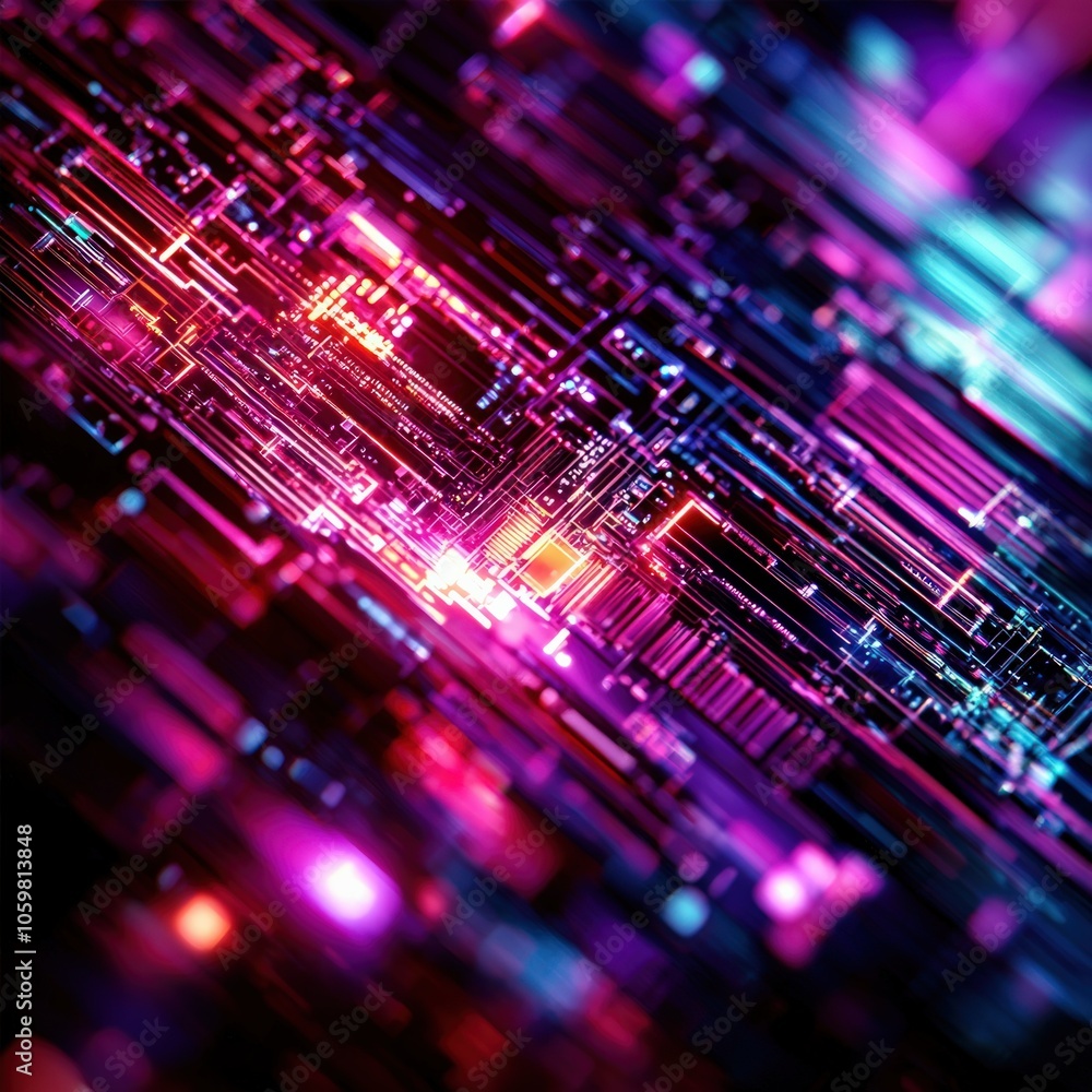 Aufkleber exploring the vibrant world of digital technology through abstract patterns and colors