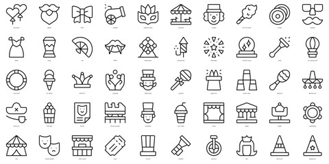 Set of thin line carnival Icons. Vector illustration © Pixset Pro