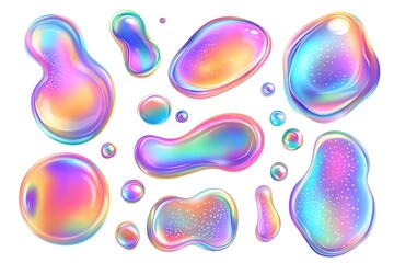 Gradient liquid abstract squared Holo Holographic background with halftone dots design Watercolor ombre gradient pattern design 3d geometric shapes background Abstract background with curved shapes