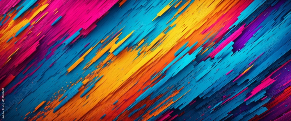 Poster vibrant abstract diagonal lines in dynamic multicolor design