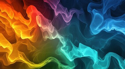 Fototapeta premium Colorful Abstract Waves in Digital Art