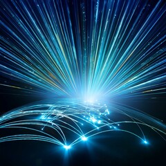 Fototapeta premium optical fiber for fast internet connection, AI generated