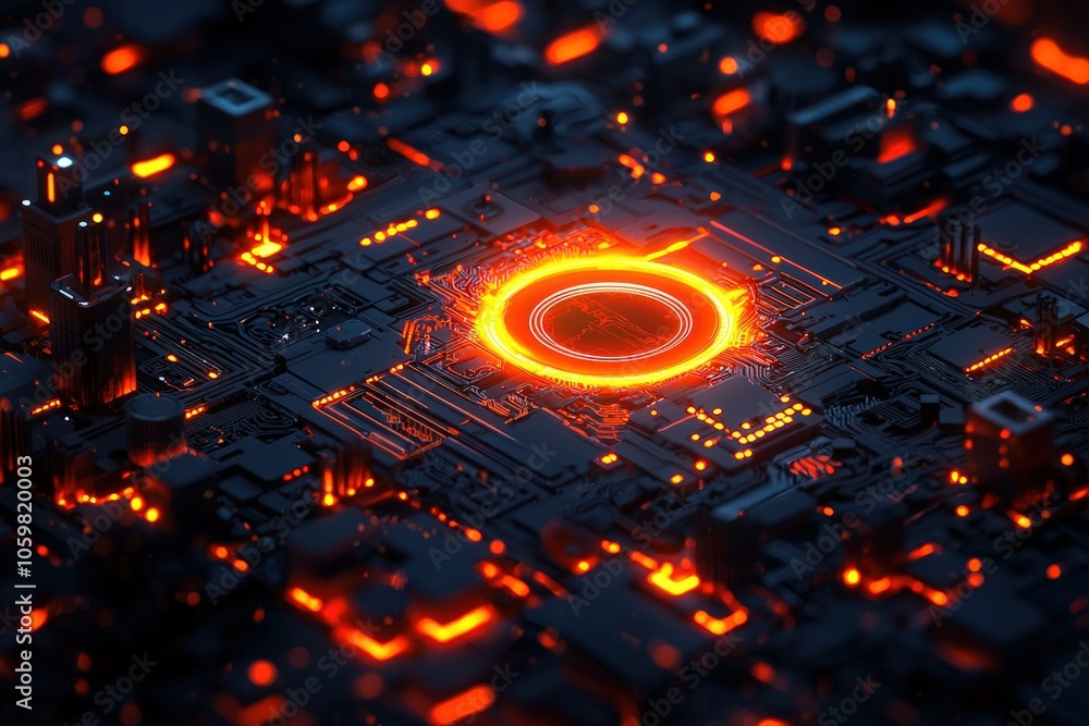 Aufkleber illuminated circuitry exploring the fusion of technology and design in modern art