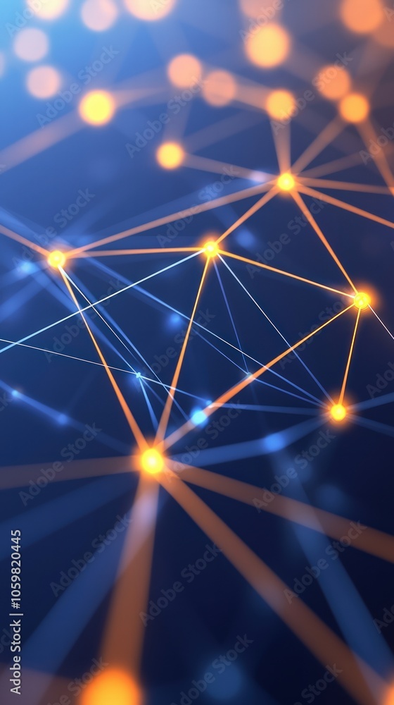 Poster abstract network connections representing digital technology and innovation in a modern context