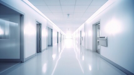 Fototapeta premium Modern 3D Hospital Corridor Interior Design