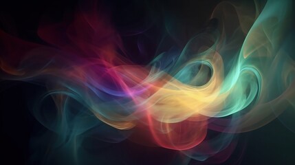 Obraz premium Colorful Abstract Smoke Waves in 3D Design