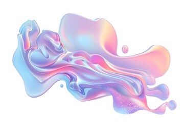 Obraz premium Gradient liquid abstract squared Holo Holographic background with halftone dots design Watercolor ombre gradient pattern design 3d geometric shapes background Abstract background with curved shapes