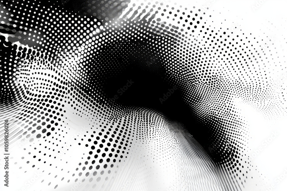 Poster black and white halftone patterns an abstract design exploration