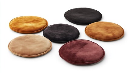 Naklejka premium Cozy Round Cushions in Various Colors