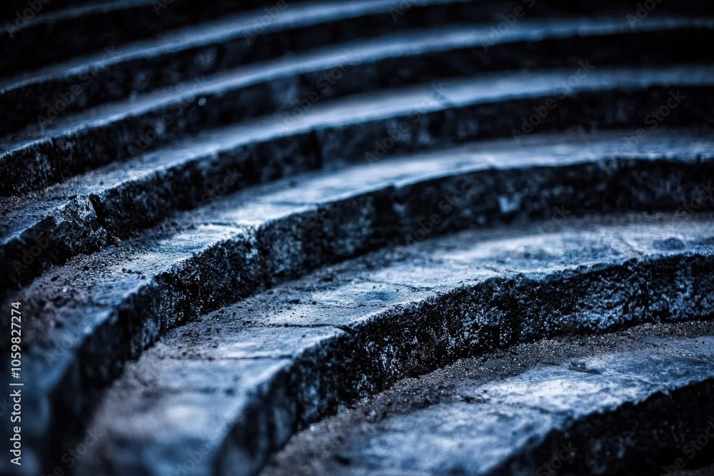 Aufkleber exploring the elegance of circular stone steps in architectural design and structure