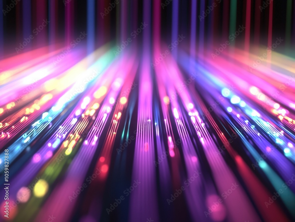 Poster vibrant light streams an abstract exploration of colorful patterns and digital aesthetics