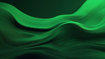 Naklejka premium Abstract Green Waves in 3D Design