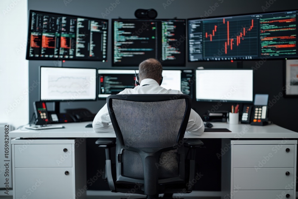 Poster exploring the dynamics of financial markets through data analysis and visualization techniques