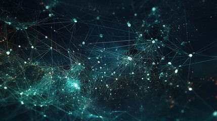 Fototapeta premium Abstract 3D Network Visualization in Dark Space