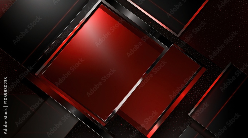 Poster red and black 3d abstract block design