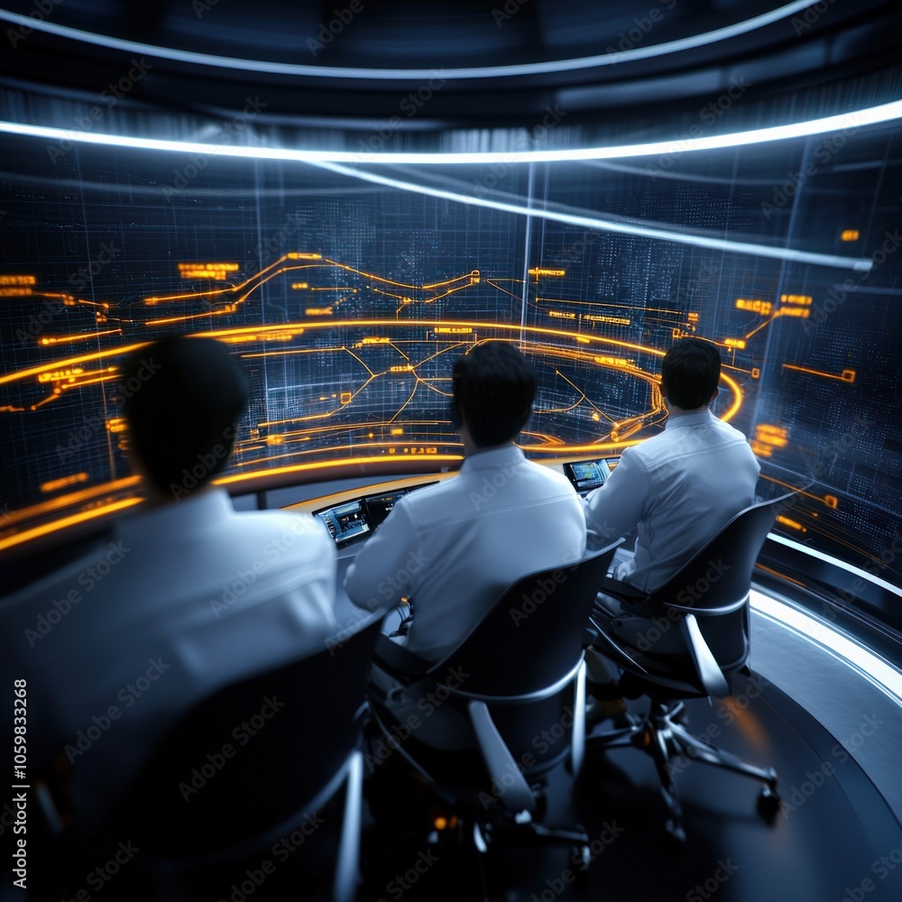 Poster innovative data visualization in a high-tech control room environment