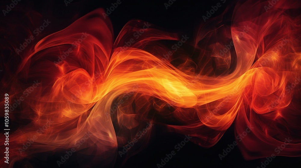 Poster dynamic 3d abstract flame wave background
