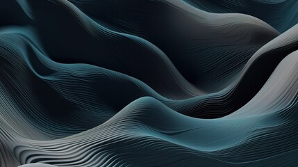 Obraz premium Abstract 3D Wave Patterns in Dark Shades