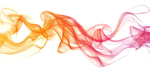 Fototapeta premium Colorful smoke swirl on transparent background, abstract art. Creative design and concept