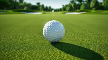 Fototapeta premium Enjoy a perfect day of golfing at a beautiful resort course with breathtaking views and great amenities.