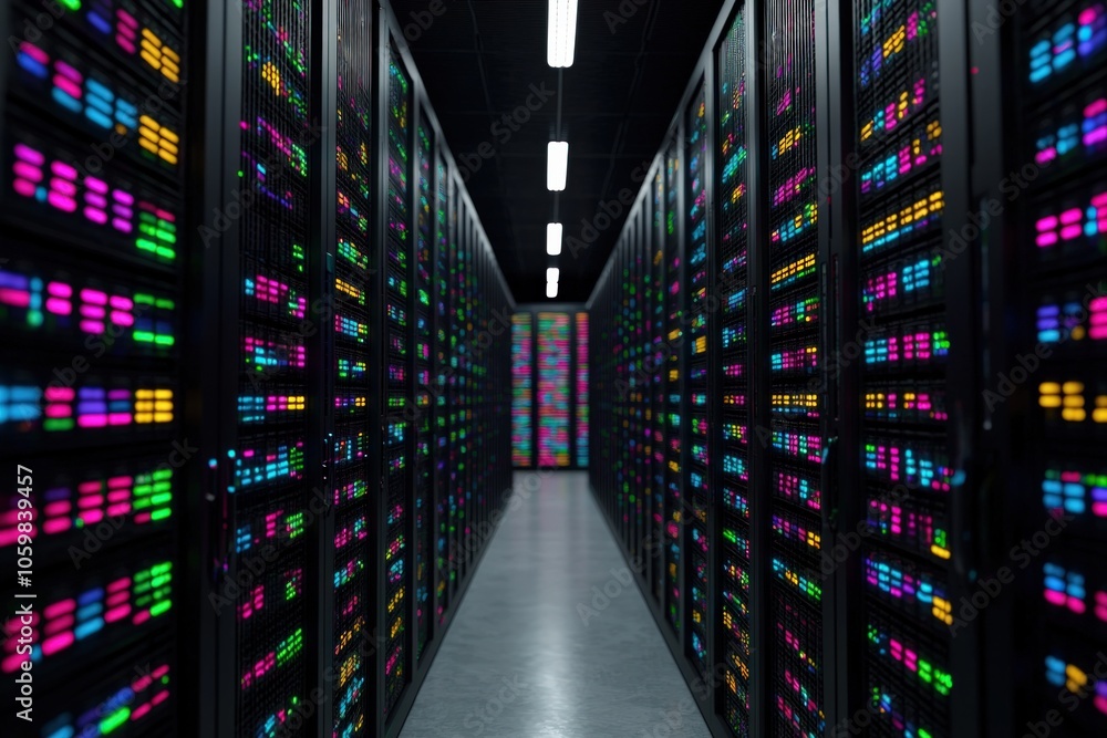 Poster exploring the vibrant world of data centers a glimpse into modern technology infrastructure