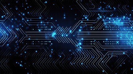 Obraz premium Abstract 3D Digital Background with Blue Lights and Lines