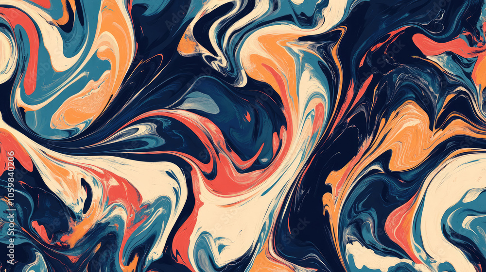 Wall mural backdrop with abstract swirls. texture of liquid paint in the expressionism fashion. decorative marb