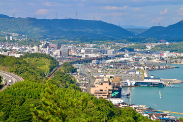 Obraz premium 鍾秀峰・山頂展望台からの眺望（岡山県・倉敷市）