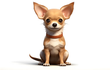 Obraz premium Cute shorthaired Chihuahua on a white background. It is a small breed of dog.
