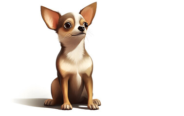 Cute shorthaired Chihuahua on a white background. It is a small breed of dog.