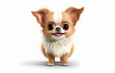 Obraz premium Cute shorthaired Chihuahua on a white background. It is a small breed of dog.