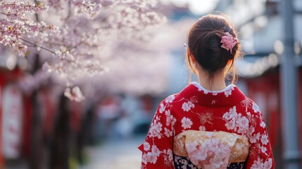 Woman in Traditional Japanese Clothing